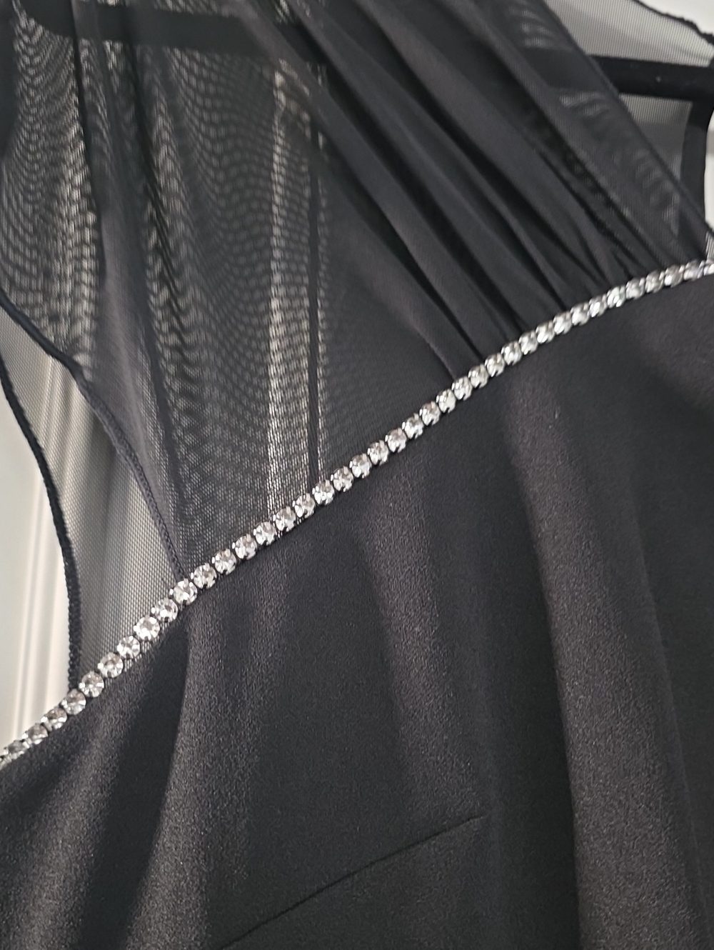 NWT MAGGY LONDON | $178 Therese Sheer Rhinestone Neck Cocktail Dress - Picture 7 of 9